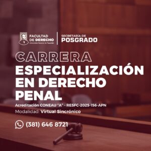 Especialización en Derecho Penal - CURSADO 2026